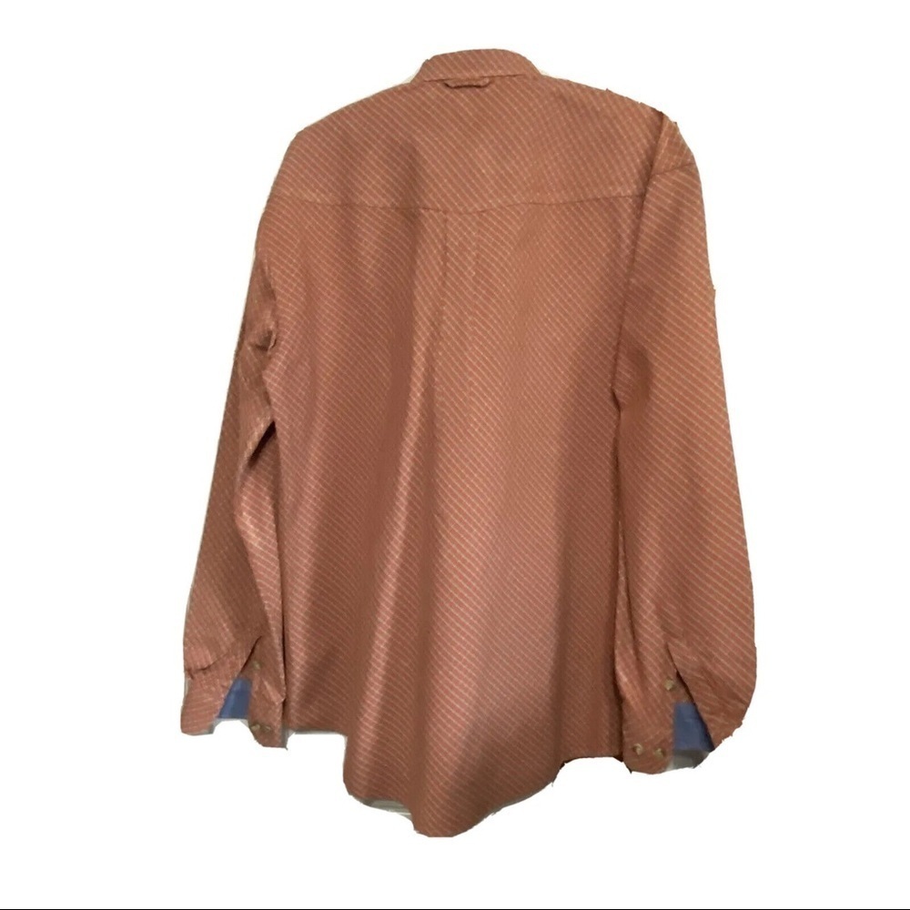 Roper Mens Diamond Plaid Orange Western Shirt Long Sleeve Button Down Sz… - Picture 6 of 9
